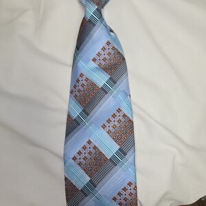 Stylish Blue and Gray Plaid Men's Tie